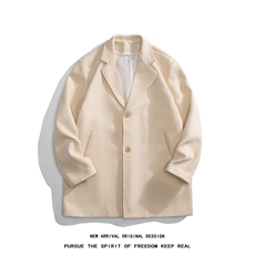 N9109/P90秋冬新款呢料毛呢西服男宽松外套上衣潮流宽松呢大衣，男装西服，电商A141