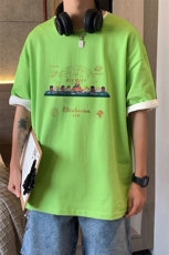 1港风印花休闲情侣日系风潮大码短袖T恤男DT7652P25控38，男装T恤，星座226-2