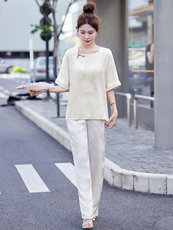 新中式国风时尚套装女2025年新款夏季复古洋气减龄改良旗袍两件件，女装套装/套裙，新依时派