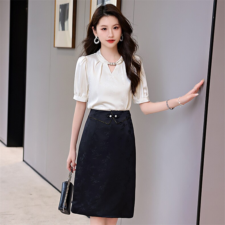 正式场合职业套装女2024新款夏季高级感通勤气质时尚套装裙两件套,女装套装/套裙,卡杰菲