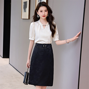 正式场合职业套装女2024新款夏季高级感通勤气质时尚套装裙两件套图片