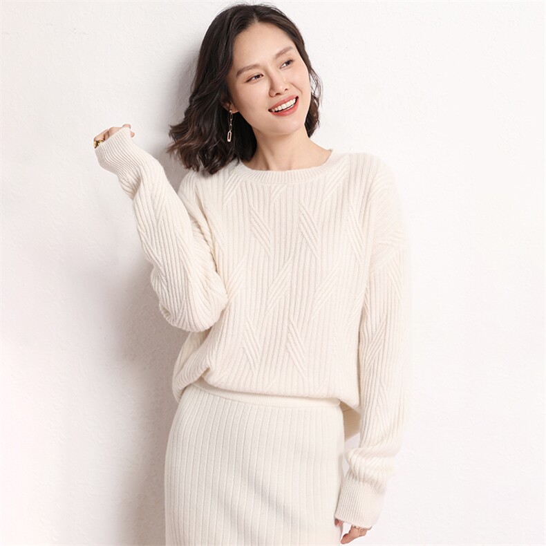 休闲/淑女时尚简约精致气质长袖圆领羊绒衫35%羊绒女,女装羊绒衫,艾米娇羊绒