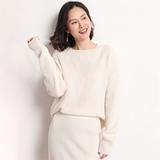 休闲/淑女时尚简约精致气质长袖圆领羊绒衫35%羊绒女，女装羊绒衫，艾米娇羊绒