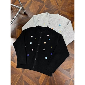 网图有货 设计感趣味纽扣开衫毛衣外套男女软糯针织衫 A1096-P60图片