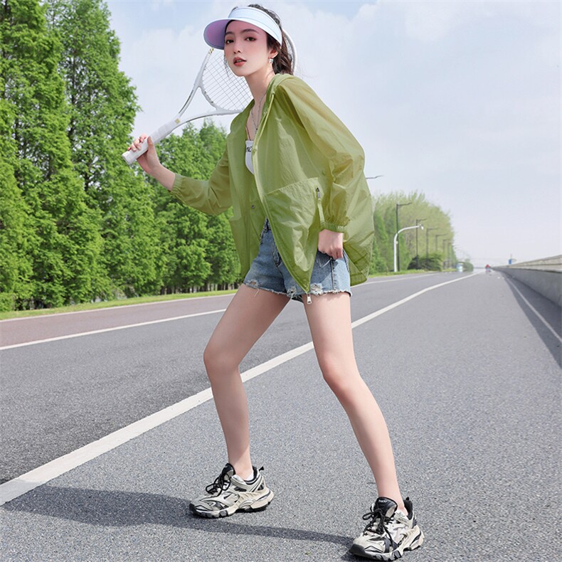 透气防晒衣女2025夏季新款时尚宽松百搭今年流行时尚小个子短外套,女装防晒衣,依万里