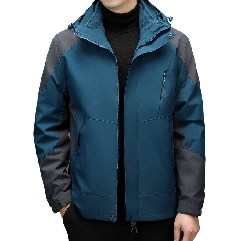 2026冬中年休闲户外三合一登山服春秋新款可拆卸连帽男士夹克外套,男装夹克,电商B212（原钱塘6029）