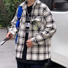 港风格子工装外套男春秋韩版ins学生帅气宽松休闲夹克潮J7289-P60，男装夹克，星座1008-1