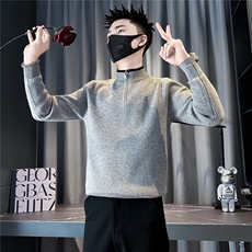 半拉链毛衣男加绒一体绒高级感社会小伙店主风301C-M120-P88控118，男装针织衫/毛衣，星座301C（原B323）
