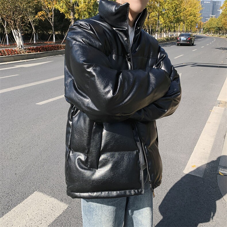 冬季pu皮衣棉服男短款外套加厚面包服韩版宽松立领棉衣棉袄潮,男装棉衣,星座813-2