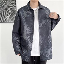 秋季衬衫男韩版潮流扎染百搭外套潮牌港风宽松休闲衬衣W1219-P30，男装衬衫，星座512-4