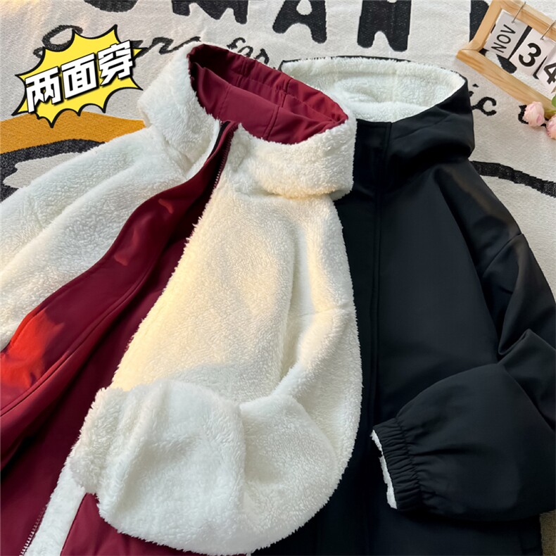 2025 冬季新款 港风摆拍大码两面穿棉衣M-5X HM24926-特P75图片