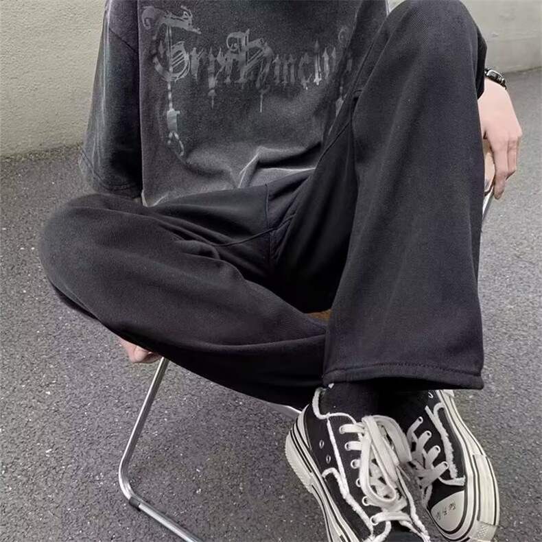 长裤文艺潮流百搭流行原宿慵懒简约牛仔裤ins时尚新款日系气质,男装牛仔裤,星座1210-1
