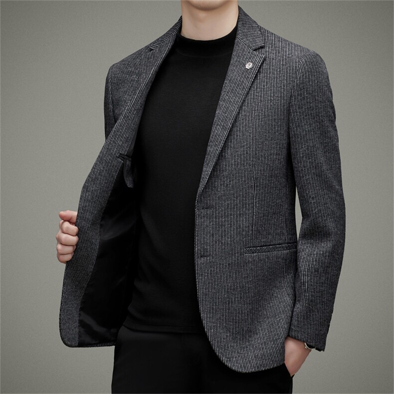 DJA637钱塘2020-3中年男士秋冬季新款百搭厚款商务休闲西服P170,男装西服,钱塘207-3