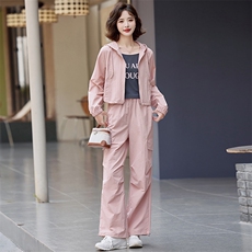 欧货剪标断码特价捡漏2024秋季时尚百搭运动上衣+吊带+休闲裤套装，女装套装/套裙，依路服饰