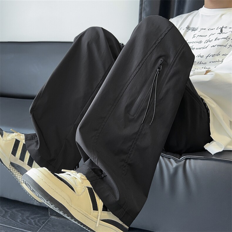 秋季新款休闲裤男宽松拉链工装裤直筒冲锋裤长裤K9908-P45控68，男装工装外套，星座209-2
