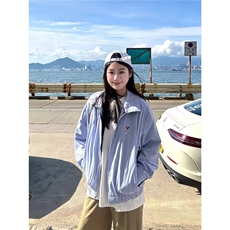 日系廓形细条纹长袖衬衫男女简约风春秋新款cityboy宽松衬衣外套，男装衬衫，星座506A