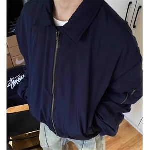 美式复古飞行夹克外套男潮牌高级感翻领短款棒球服 J633图片