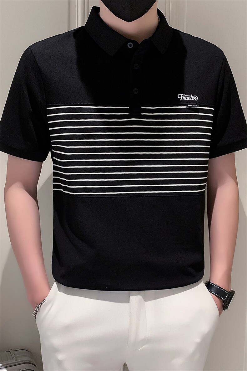 TX19-P55男T恤夏季短袖半袖新款上衣夏装半截袖POLO衫白1控70,男装T恤,电商D327