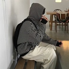 25秋冬新款~条纹连帽卫男式宽松休闲套头卫衣外套716A-WY826-P68，女装短外套，星座716A（原星座815-4）