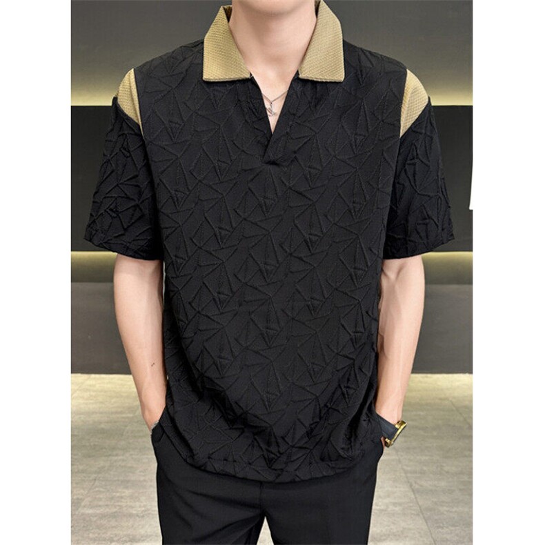 撞色拼接夏季立体免熨斗套头POLO衫CA619,男装Polo衫,星座1116A-2（原606A-1）