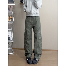 B221美式ins暗黑高品质多口袋休闲工装裤子LK24371-P70控98，男装休闲裤，电商B221