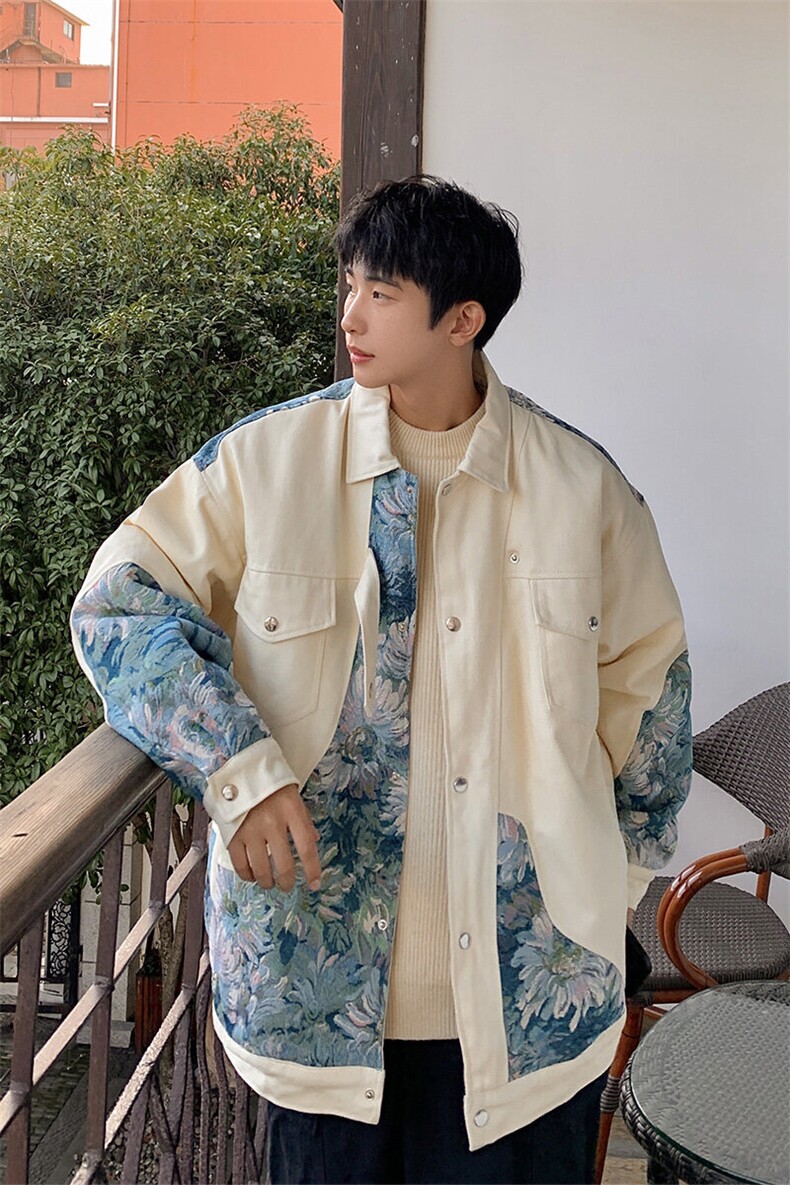 1港风刺绣拼接棉衣男夹克棉服男外套男8706P115控158,男装棉衣,星座226-2