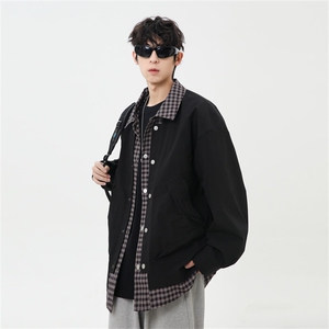 2025春季休闲痞帅工装假两件翻领夹克潮流外套XZ301b-2-JK2582P78图片