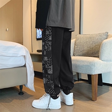 ins潮牌直筒运动宽松腰果花男休闲裤高街bf情侣宽松裤K454-P30，男装休闲裤，星座512-2