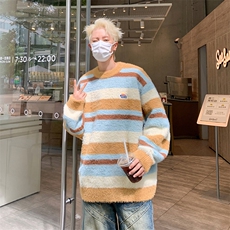 复古卫衣男潮牌街头宽松百搭情侣休闲外套，男装针织衫/毛衣，星座716-3