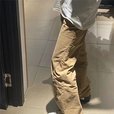 美式复古牛仔裤直筒微喇叭水洗工装裤男女街头多口袋拼接长裤潮牌，男装牛仔裤，星座506A