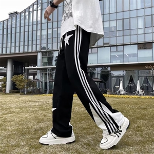 美式复古五角星刺绣直筒休闲裤宽松百搭长裤男CK102-P40图片