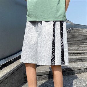 主推~港风夏季宽松休闲腰果花拼接男士运动五分短裤A125-6613-P30图片
