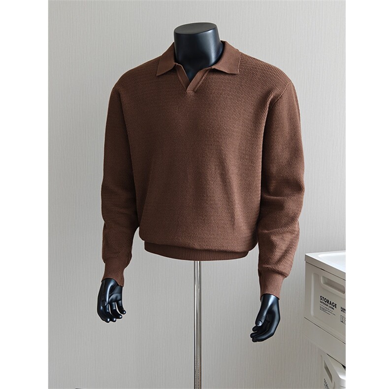 灰色海鸥v领针织衫男款秋冬季老钱风短款毛衣内搭修身长袖打底衫,男装针织衫/毛衣,电商A243