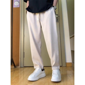 夏季新款垂感西裤男简约设计垂感休闲裤男士直筒裤微锥百搭长裤图片