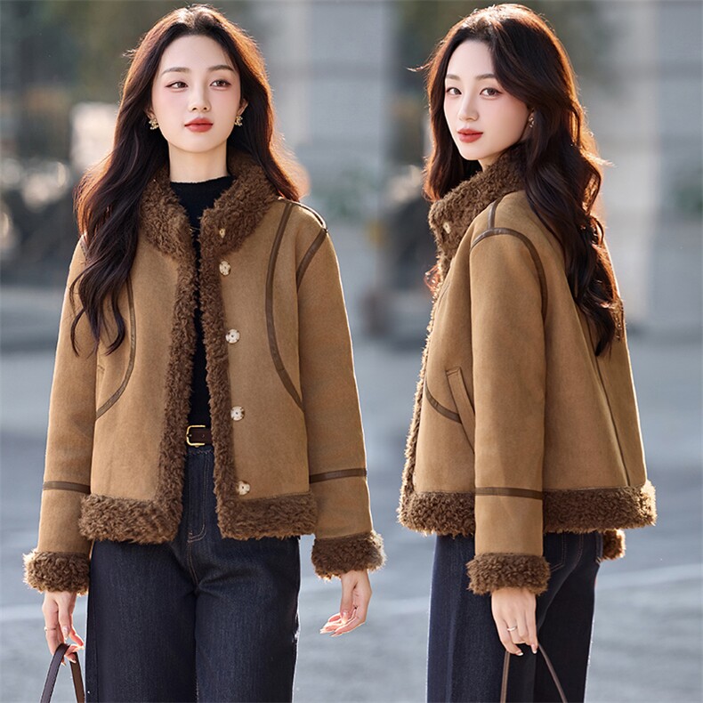 （现货）XBL新款2025年冬季保暖皮毛一体羊羔毛大衣性价比高送包，女装羽绒服，欣贝拉