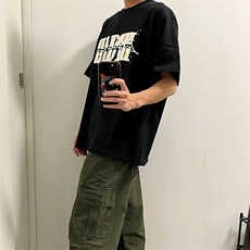 万针全刺绣工艺抖音得物高品质260克重磅纯棉双纱美式高街短袖T恤，男装T恤，电商A486-1