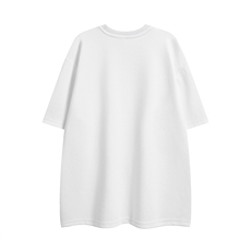 白底新款夏季时尚百搭卡通印花纯棉宽松短袖T恤T1146P25控38，男装T恤，电商A247-1