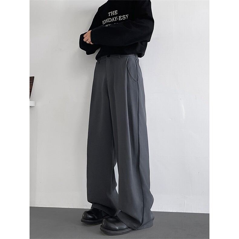 现货~2025新款宽松直筒打褶休闲西裤抗皱垂感A503特P45控68，男装休闲裤，电商A309