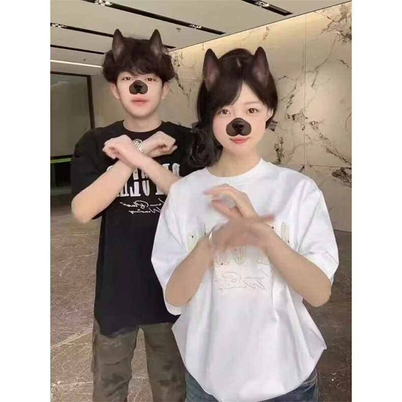 万针全刺绣工艺抖音得物高品质260克重磅纯棉双纱美式高街短袖T恤,男装T恤,电商A486