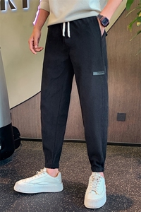 秋季灯芯绒休闲裤男痞帅潮流修身束脚裤简约时尚百搭长裤 K21-P55图片