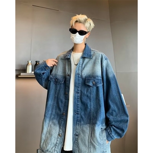 解构水洗渐变潮牌牛仔夹克外套8850-P68图片