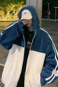 2023冬款潮加绒宽松棉衣羊羔绒保暖连帽外套男女 921-P110控价158图片