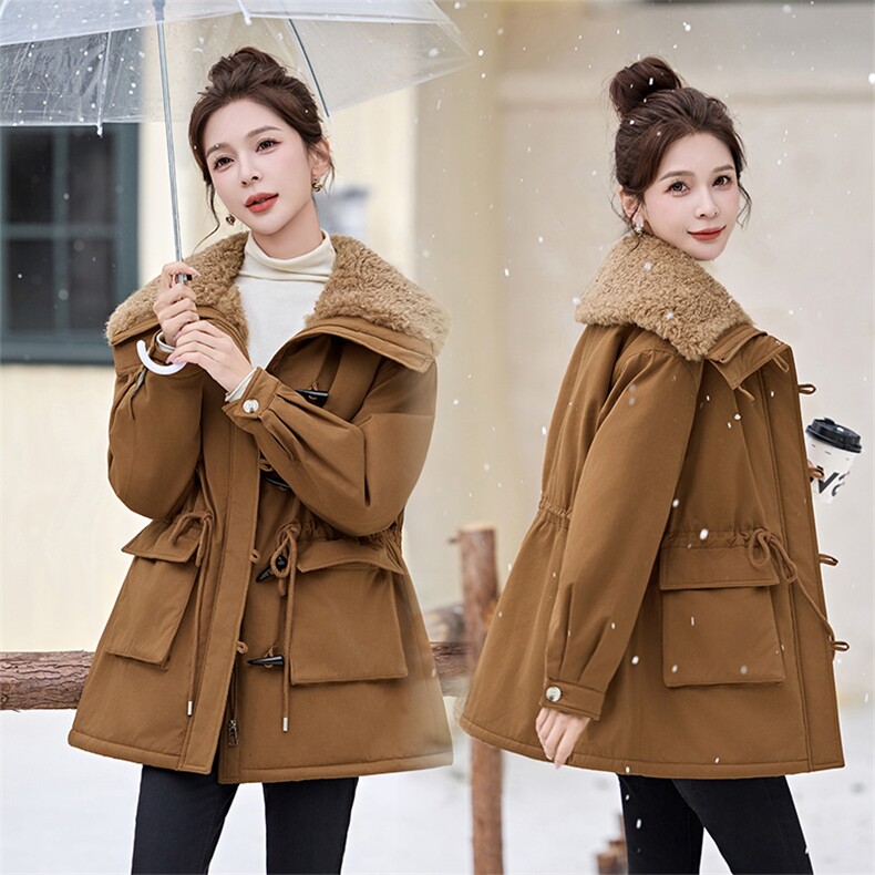 现货主推25冬装新羊羔毛加厚派克服衣珂纱朗2D044-817-P215-K325,女装派克服,衣珂纱朗