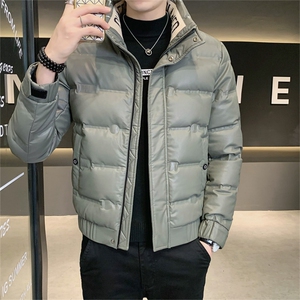 店主风羽绒服男2025冬款PU皮外套立领保暖上衣B317/PY501/P155图片