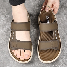 凉鞋男2025夏季透气潮流牛皮休闲沙滩鞋外穿两用凉拖鞋男，男鞋凉鞋，电商A223
