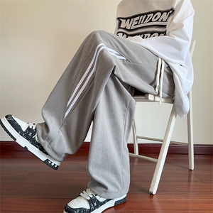 青少年秋冬条纹休闲潮牌得物二开经运动裤子XZ301b-2-CK711P32图片