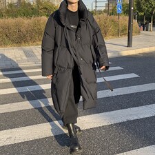 基地-MY994-P168冬季新款飘带中长款棉衣男同款棉服暗黑风 控228图片