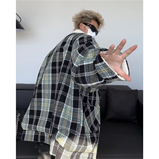 美式复古外套男秋冬羊羔毛棉服加厚小香风宽松格子棉衣M8029/P99，男装棉衣，星座506