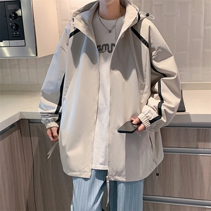 港风二开宽松冲锋衣工装夹克百搭落肩简约上衣外套JK743 P70图片