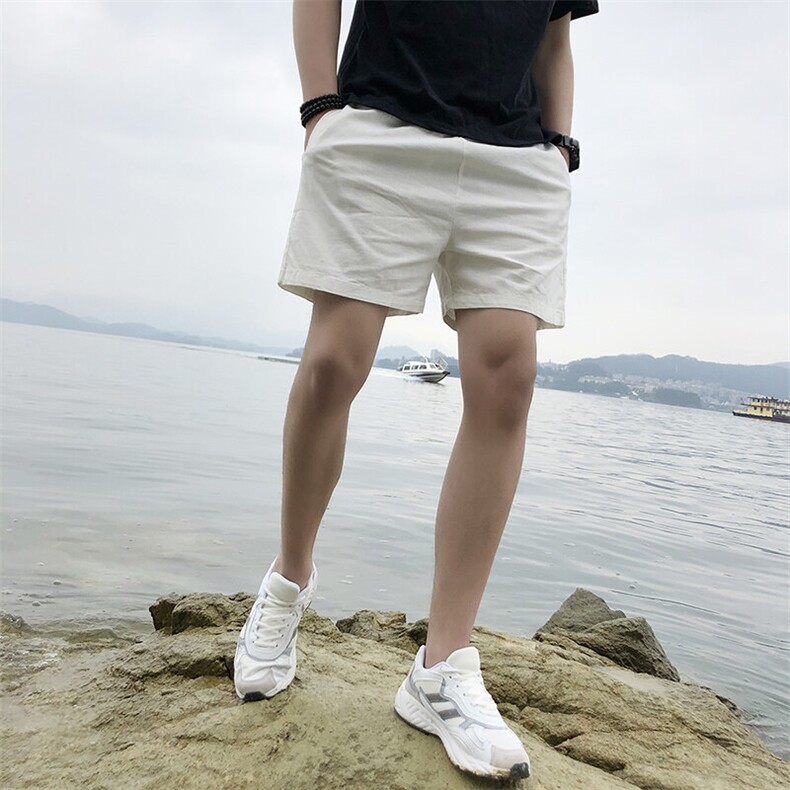 主推不断货短裤男青年大码纯色休闲纯棉三分裤沙滩裤DK8888-P22图片